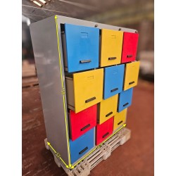 Cassettiera metallica 12 cassetti colorati