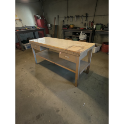 TAVOLO IDA LAVORO N FERRO  pianale in legno