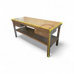 TAVOLO IDA LAVORO N FERRO  pianale in legno