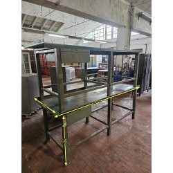 TAVOLO  DA LAVORO IN FERRO PESANTE  CON CASSETTO