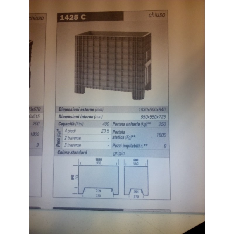 CASSONI BINS GRIGI 100 x 60 x h84