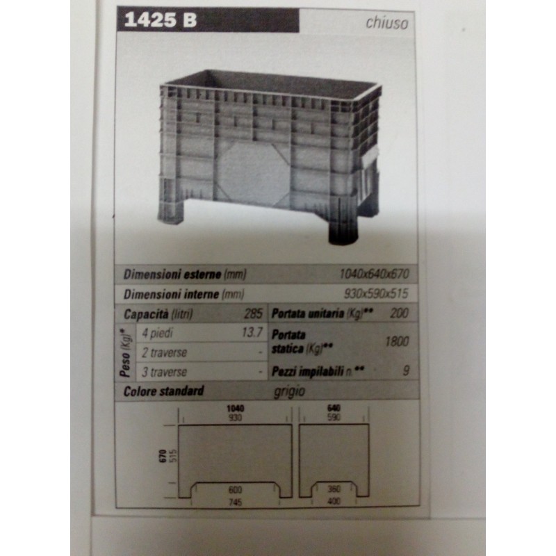 CASSONI BINS  100 x 60 x h65