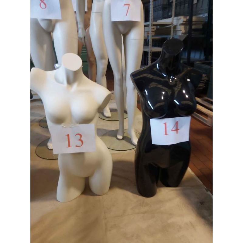 Manichini donna busto 3/4 senza testa e braccia mod. "13" e "14" Manichini donna busto 3/4 senza testa e braccia mod. "13" e "14"